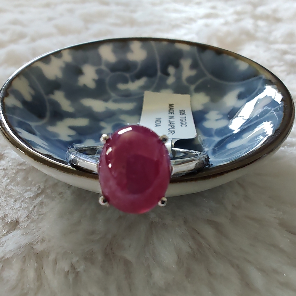 Madagascan Star Ruby Ring in Sterling Silver Size 10 NWT
